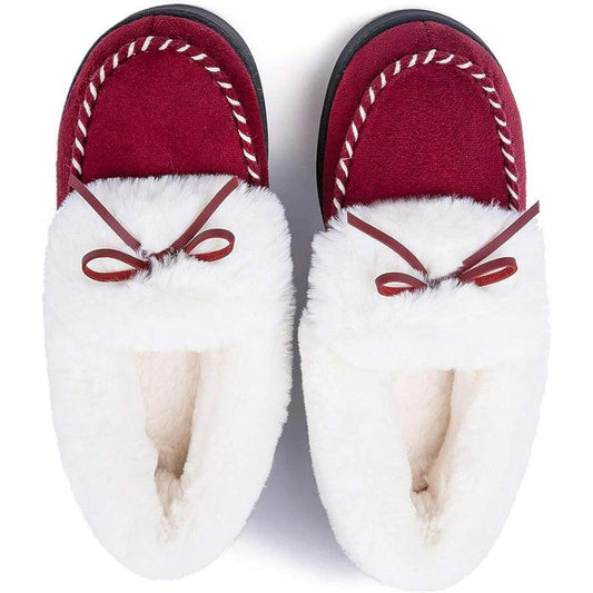 Heated Slippers - Trapper Moc Fuzzy Memory Foam For Warmth - Cloud Cushion Slides