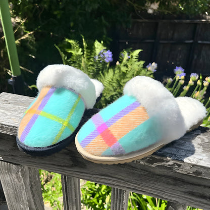 Classic Plaid Fleece Indoor Slippers