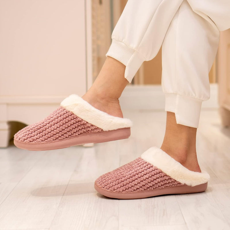 Plush Fleece Lined Anti Skid Slippers