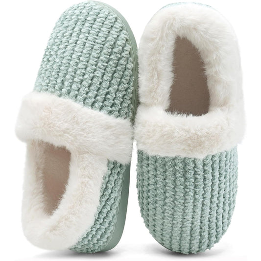 Closed Back Plush Fleece Lined Anti Skid Slippers