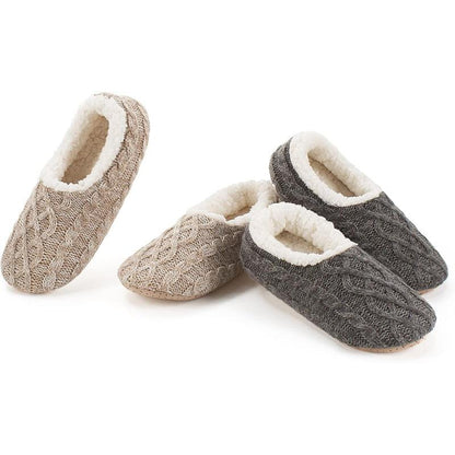 2 Pack Cable Knit Anti Skid – Warmth and Secure Fit - Cloud Cushion Slides