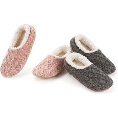 2 Pack Cable Knit Anti Skid – Warmth and Secure Fit - Cloud Cushion Slides