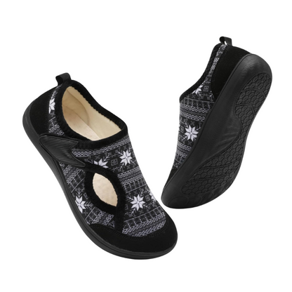 Snowflake Patterned Diabetic Shoes - Comfortable and Functional - Cloud Cushion Slides