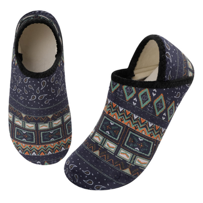 Tribal Patterned Slip On Style Diabetic Slippers