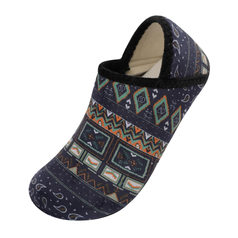 Tribal Patterned Slip On Style Diabetic Slippers