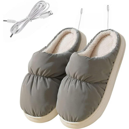USB Heated Slippers – Warm, Cozy, and Rechargeable Footwear - Cloud Cushion Slides