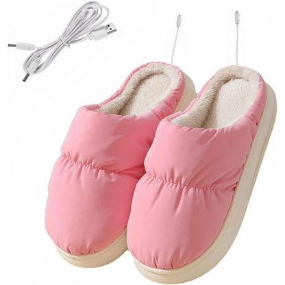 USB Heated Slippers – Warm, Cozy, and Rechargeable Footwear - Cloud Cushion Slides
