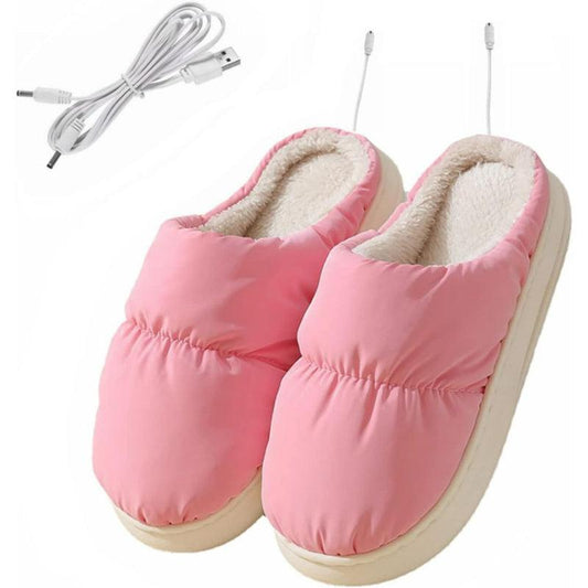 USB Heated Slippers – Warm, Cozy, and Rechargeable Footwear - Cloud Cushion Slides