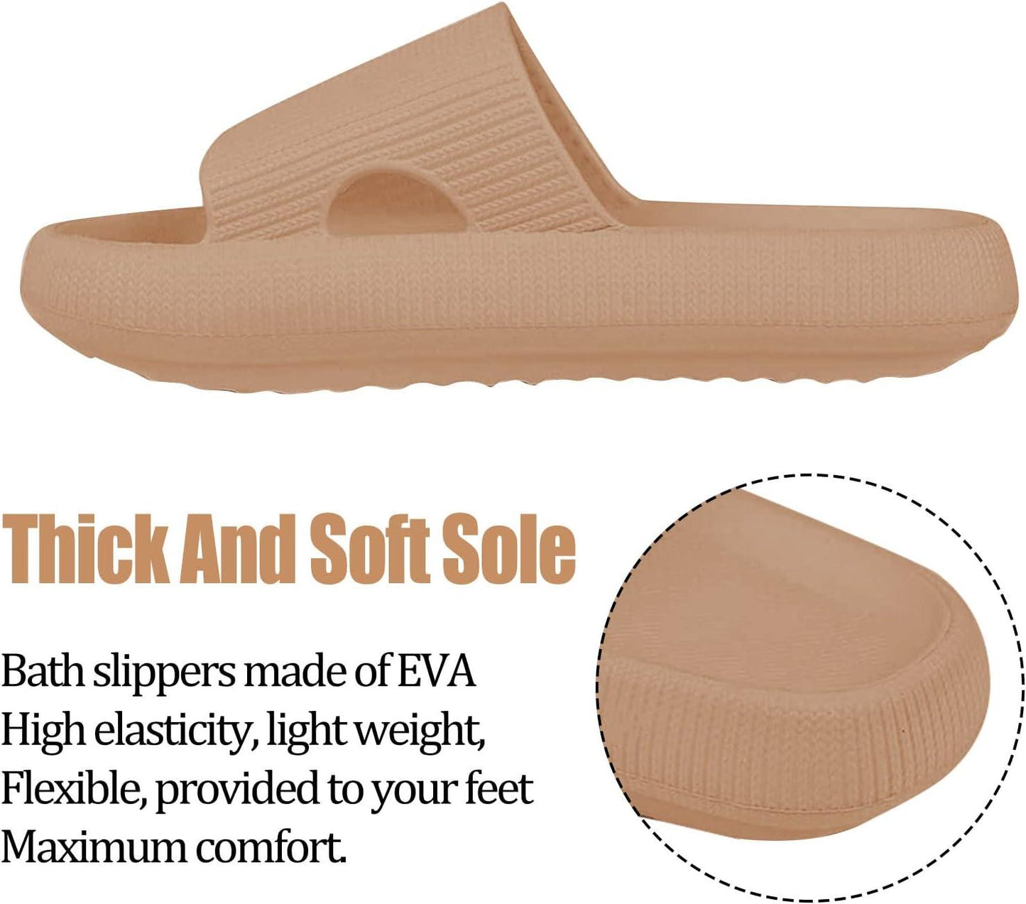 Ultra Soft Soled Sandals - Lightweight and Versatile for Indoor - Cloud Cushion Slides