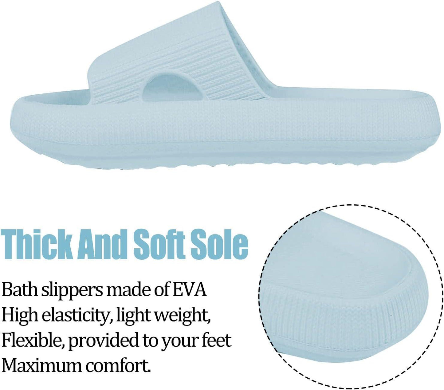 Ultra Soft Soled Sandals - Lightweight and Versatile for Indoor - Cloud Cushion Slides