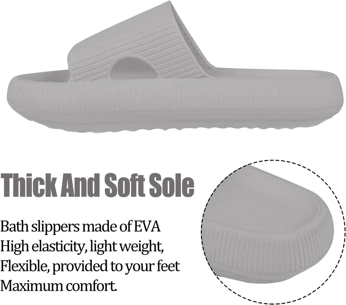 Ultra Soft Soled Sandals - Lightweight and Versatile for Indoor - Cloud Cushion Slides