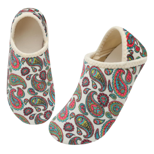 Vibrant Paisley Designed Diabetic Slippers