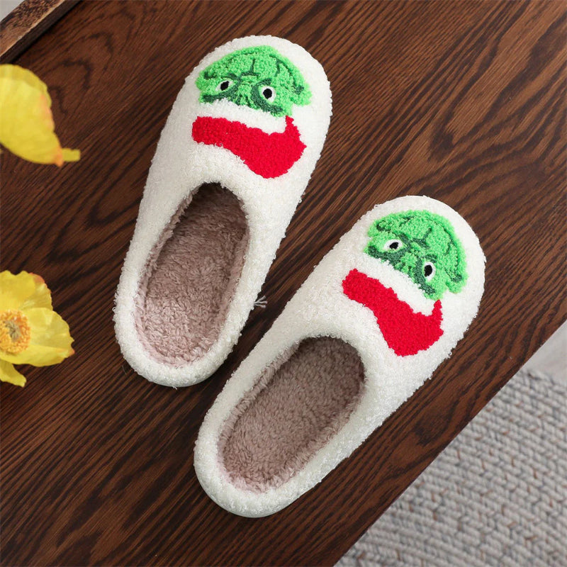 Grinch Inspired Holiday Indoor Slippers