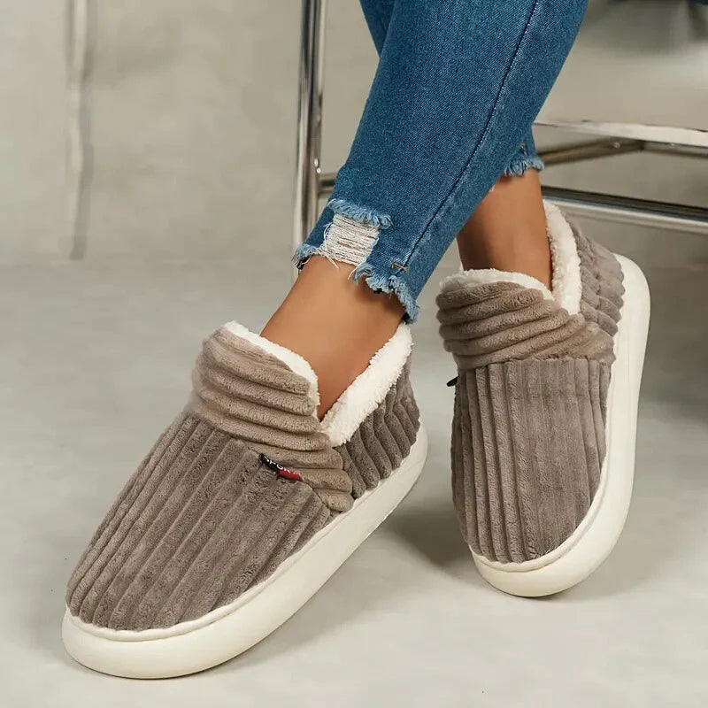 Cozy Non Slip Ribbed Indoor Slippers