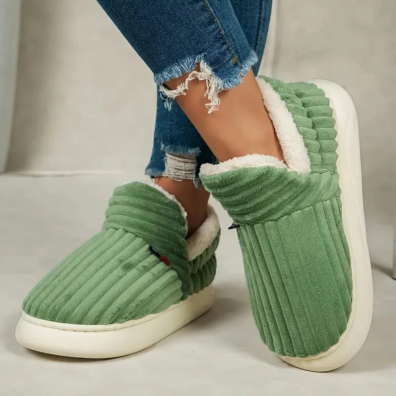 Cozy Non Slip Ribbed Indoor Slippers