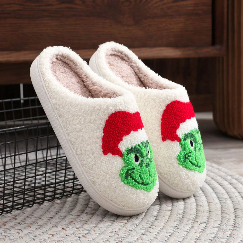 Grinch Inspired Holiday Indoor Slippers