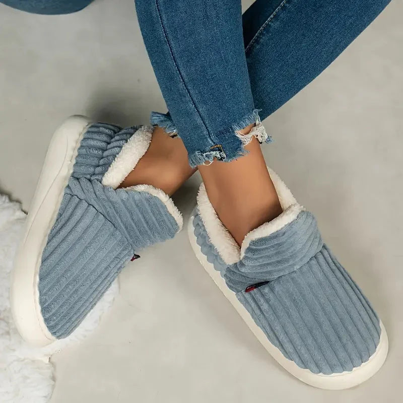 Cozy Non Slip Ribbed Indoor Slippers