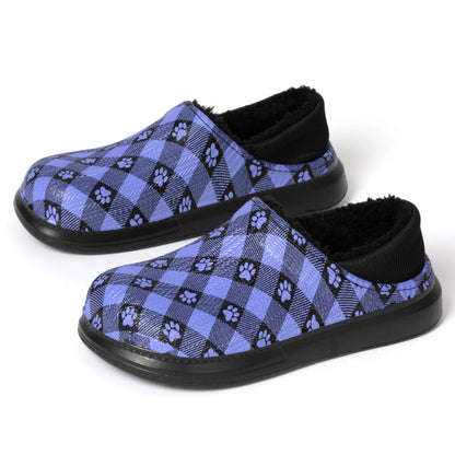 Floral Pattern Paw Print Slip On Clogs