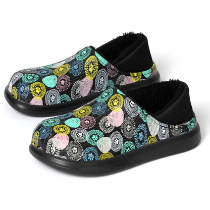 Floral Pattern Paw Print Slip On Clogs