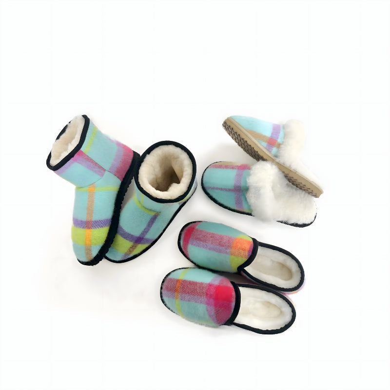 Classic Plaid Fleece Indoor Slippers