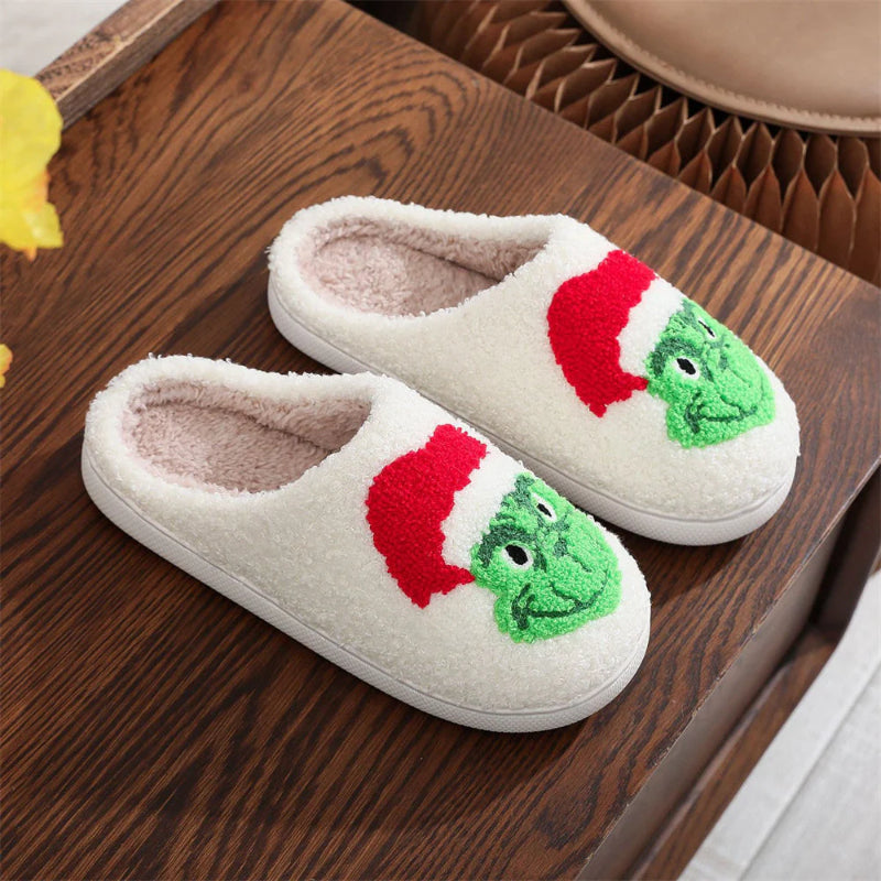 Grinch Inspired Holiday Indoor Slippers