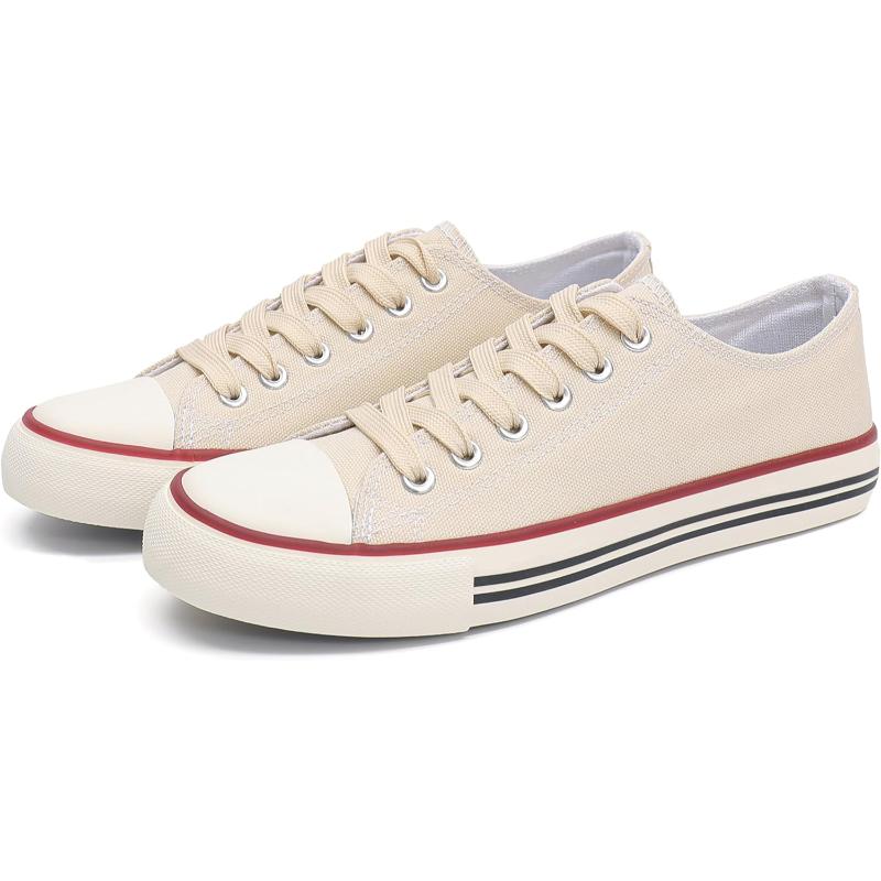 Streamlined Mono Canvas Sneakers with Lace Up Detail